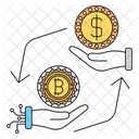 Umtausch Konvertierung Bitcoin Symbol