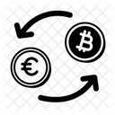 EUR In BTC Umtauschen Stift Zeichnen Symbol