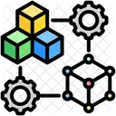 Gemelo Digital Cubo Datos Icono