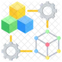 Gemelo Digital Cubo Datos Icono