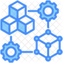 Gemelo Digital Cubo Datos Icono