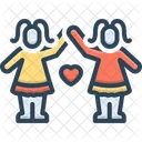 Gemelos Ninos Comun Icono