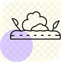 Gemulchtes Gartenfeld Symbol