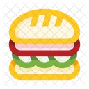 Vegetarisches Sandwich Sandwich Fastfood Symbol