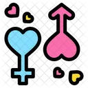 Gender Male Female Heart Icon