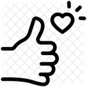 Romantisch Romantik Daumen Hoch Symbol