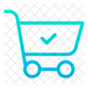 Genehmigt Warenkorb E Commerce Symbol