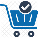 Genehmigter Einkaufswagen Genehmigen Karte Symbol