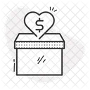 Generous Contribution Container Giving Box For Charity Donation Collection Bin Icon