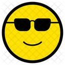 Genial Sonriente Gafas De Sol Icono