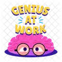 Geniale Arbeit Gehirn Geist Symbol