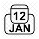 Gennaio Calendario Data Icon