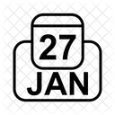 Gennaio Calendario Data Icon