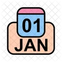 Gennaio Calendario Data Icon