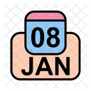 Gennaio Calendario Data Icon