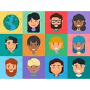 Cara De Avatar De Personas Diversas De Dibujos Animados Planos Personajes De Dibujos Animados De Empresarios Estudiantes Y Trabajadores De Oficina Icono