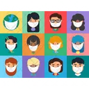 Cara De Avatar De Personas Diversas De Dibujos Animados Planos Personajes De Dibujos Animados De Empresarios Estudiantes Y Trabajadores De Oficina Icono
