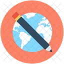 Geography Pencil Globe Icon