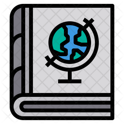 Geography Book Icon - Download in Colored Outline Style