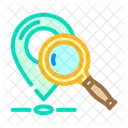 Geolocation Marker Magnifying Icon