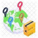 Global Delivery Global Logistics Tracking Geolocation Icon