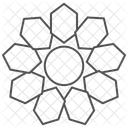 Icone De Linha Fina De Geometria Islamica Ícone