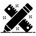 Geometrische Werkzeuge Schreibwaren Messlineal Icon
