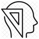 Geometrisches Gehirn Mathematisches Denken Geodreieck Symbol