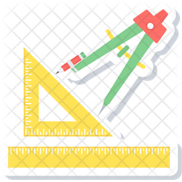 Geometry Tool Icon - Download in Sticker Style