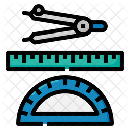 Geometry Tool Icon - Download in Colored Outline Style