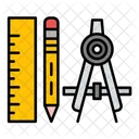 Ruler Pencil Drawing Tools Icon