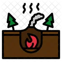 Geothermal Heat Hot Icon