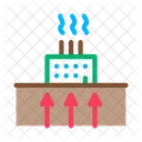 Geothermie Heizung Fabrik Symbol