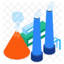Geothermie Warmekraft Kraftwerk Icon