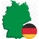 ドイツ、地図、国旗 アイコン