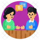 Bitcoin Diskussion Bitcoin Kommunikation Finanzkommunikation Symbol