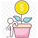 Geschaftswachstum Topfpflanze Dollarpflanze Symbol