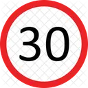 Geschwindigkeitsbegrenzung Dreissig Speedlimitthirty Speedlimit 30 Signs Symbol