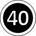 Geschwindigkeitsbegrenzung 40 Geschwindigkeitsbegrenzung 40 Geschwindigkeitsbegrenzung 40 Zeichen Symbol
