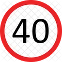 Geschwindigkeitsbegrenzung 40 Geschwindigkeitsbegrenzung 40 Geschwindigkeitsbegrenzung 40 Zeichen Symbol