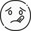 Gesicht mit Thermometer  Symbol