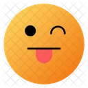 Gesicht Mit Zunge In Der Mitte Emoji Gesicht Symbol