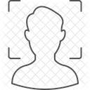 Gesicht Erkennung Dunnes Linien Symbol Icon