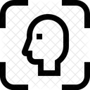 Gesichtserkennung Von Der Seite Fokussierung Auf Das Gesicht Von Der Seite Intelligente Sicherheit Symbol