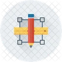 Entwerfen Bleistift Lineal Symbol