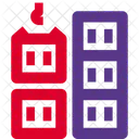 Gestapelte Container Containerkran Containerheben Symbol