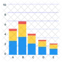 Gestapeltes Balkendiagramm  Icon