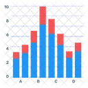 Gestapeltes Balkendiagramm  Icon