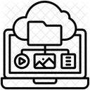 Gestion De Fichiers Ordinateur Portable Stockage Cloud Icône