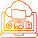 Gestion De Fichiers Ordinateur Portable Stockage Cloud Icône